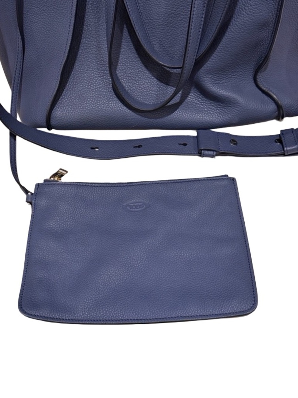 Tod’s Double T Ring Leather 2-Way Tote Bag Navy Blue - Picture 11 of 15
